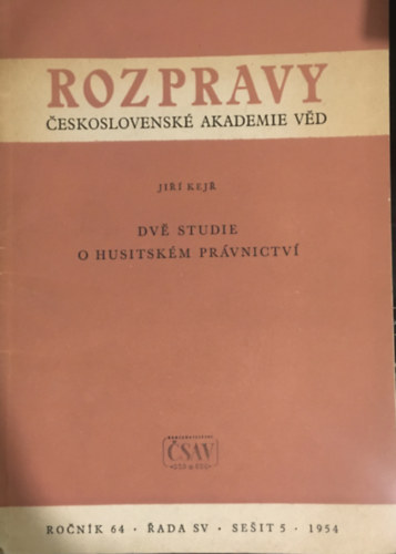 Dve studie o husitskm prvnictv