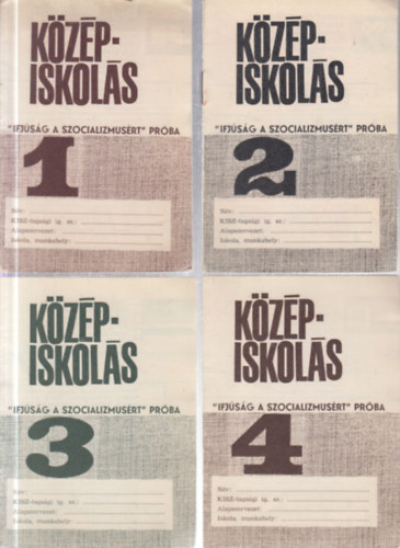 K�z�piskol�s "Ifj�s�g a szocializmus�rt " pr�ba 1-4. f�zet 1965/66.