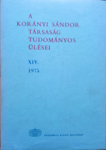 A Kor�nyi S�ndor T�rsas�g tudom�nyos �l�sei XIV.