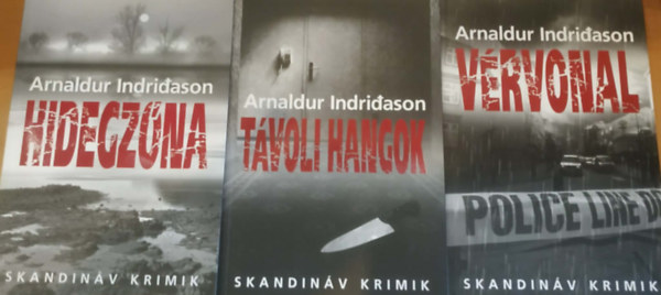 3 db Arnaldur Indridason: Hidegz�na + T�voli hangok + V�rvonal