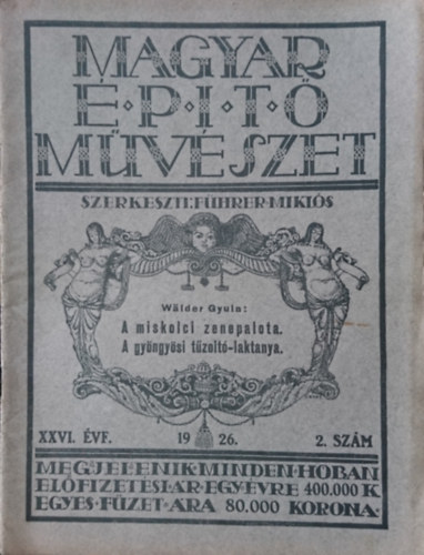 Magyar ptmvszet 1926. XXVI. vf. 2. szm