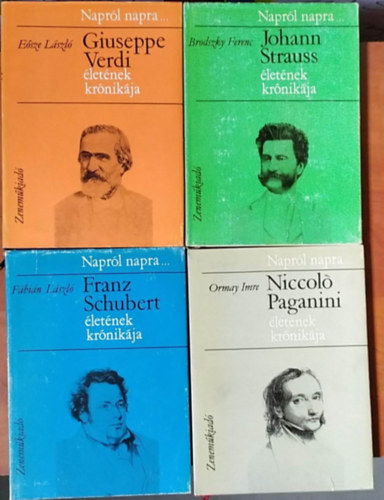 4 db Naprl napra sorozat:Verdi+Schubert+Strauss+Paganini letnek krnikja