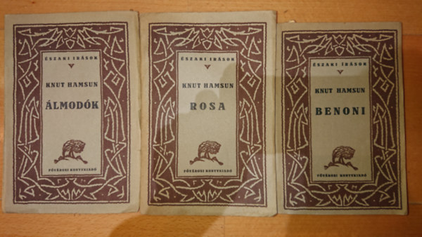 3 db Knut Hamsun regny: lmodk, Rosa, Benoni