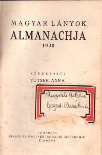 Magyar lnyok almanachja 1930