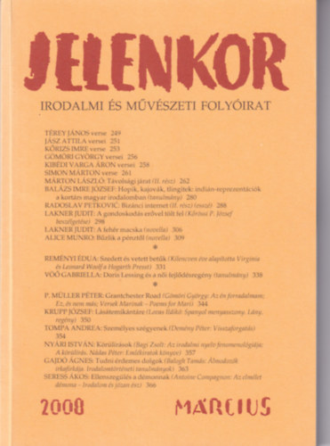 Jelenkor - Irodalmi s mvszeti folyirat - 2008. mrcius