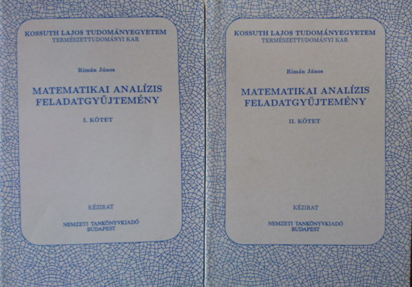 Rimn Jnos - Matematikai analzis feladatgyjtemny I-II.