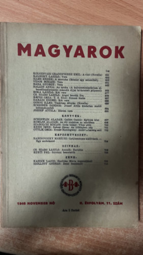 Juhász Géza (szerk.) - Magyarok 1946 november hó - II. évfolyam 11. szám