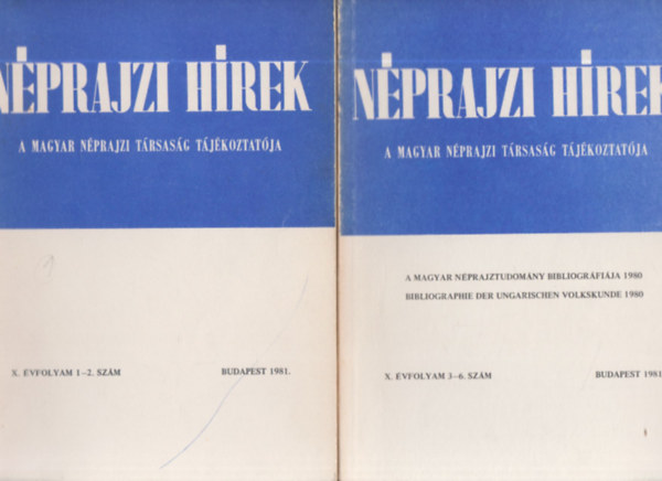 Nprajzi hrek 1981/1-6. (teljes vfolyam, 2 db. lapszm)