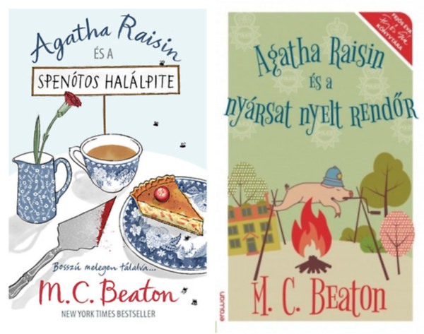 2 db M. C. Beaton:  Agatha Raisin s a nyrsat nyelt rendr + Agatha Raisin s a spentos hallpite