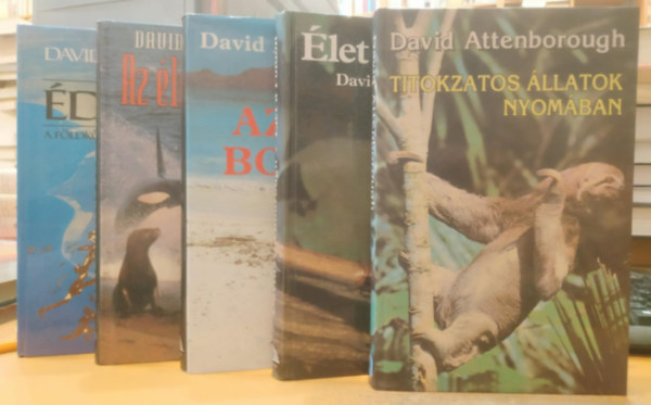 5 db David Attenborough: Titokzatos llatok nyomban; let a Fldn; Az els denkert: A fldkzi-tenger vilga s az ember; Az l bolyg; Az let erprbi