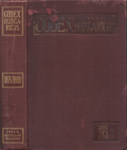 1876-1880. vi trvnycikkek - Magyar trvnyek - Codex hungaricus