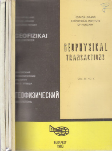 Geofizikai Kzlemnyek - Geophysical Transactions Vol. 29/1-4.