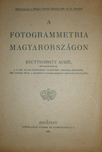 A fotogrammetria Magyarorszgon