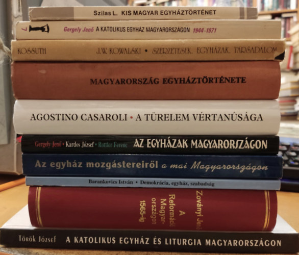 10 db valls: Magyarorszg egyhztrtnete; Szerzetesek, egyhzak, trsadalom; Kis magyar egyhztrtnet; A katolikus egyhz Magyarorszgon; A trelem vrtansga; Demokrcia, egyhz, szabadsg; Az egyhz mozgstereirl a mai Ma