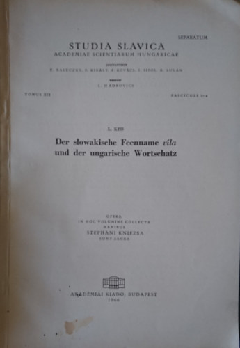 Der slowakische Feenname vla und der ungarische Wortschatz