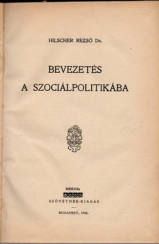 Bevezets a szocilpolitikba
