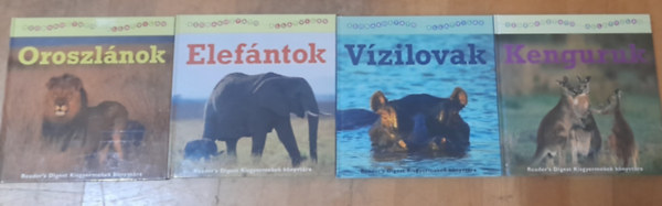4 db Reader's Digest "szrakoztat llatvilg": Oroszlnok, Elefntok, Kenguruk, Vzilovak