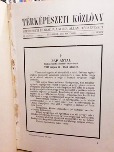 Trkpszeti Kzlny  III. ktet 1-4. fzet (1934. oktber - 1935. augusztus) - IV. ktet 1-4 fzet (1936. december - 1937. december)