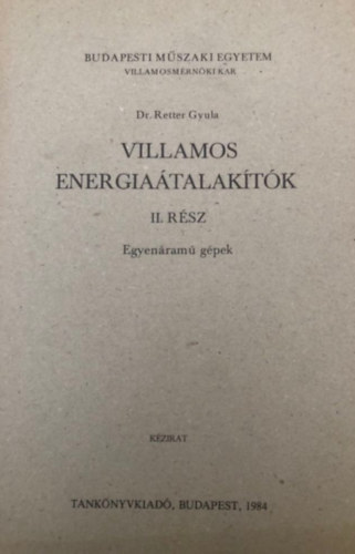 Villamos energia�talak�t�k II. r�sz