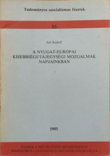 Joó Rudolf - A nyugat-európai kisebbségi-tájegységi mozgalmak napjainkban