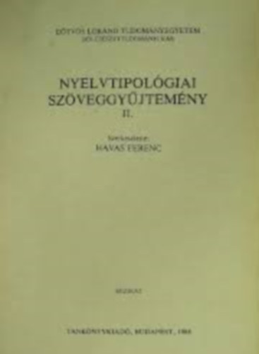 Havas Ferenc - Nyelvtipolgiai szveggyjtemny II.