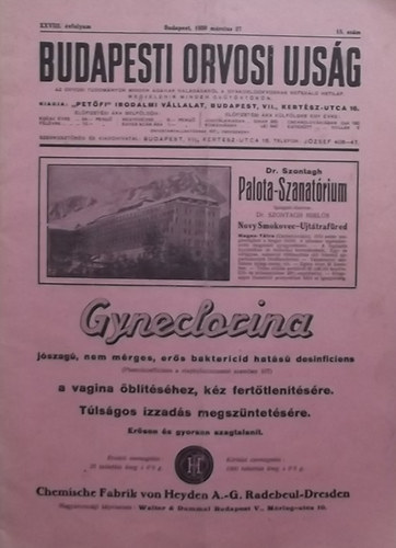 Budapesti Orvosi Ujs�g - XXVII. �vfolyam 13. sz�m