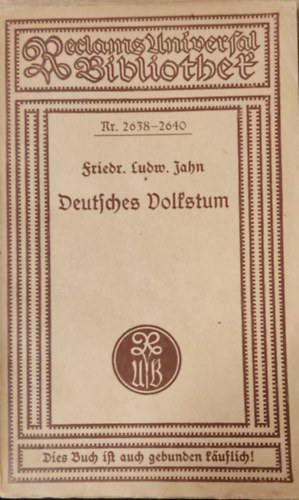 Friedrich Ludwig Jahn - Deutsches Volfstum