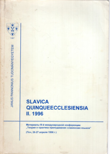 Slavica Quinqueecclesiensia II. 1996