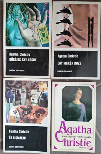 (4db) Agatha Christie krimi knyvcsomag: Bbjos gyilkosok / Egy mark rozs / t kismalac / Lord Edgware rejtlyes halla
