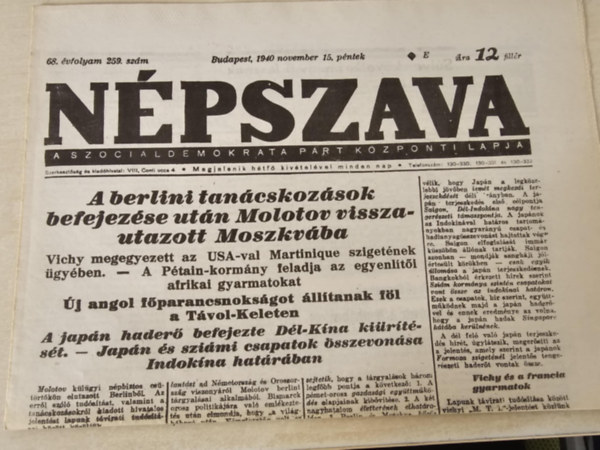 A n�p - Politikai hetilap 1940. febru�r 8. - II. �vfolyam 6. sz�m