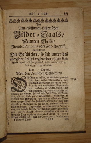 Des Neu-eröffnneten historischen Bilder-Saals - Neunten Theils