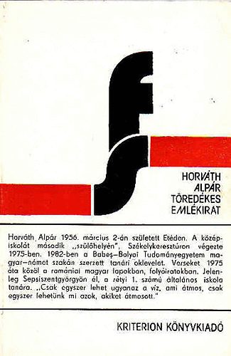 Horvth Alpr - Tredkes emlkirat