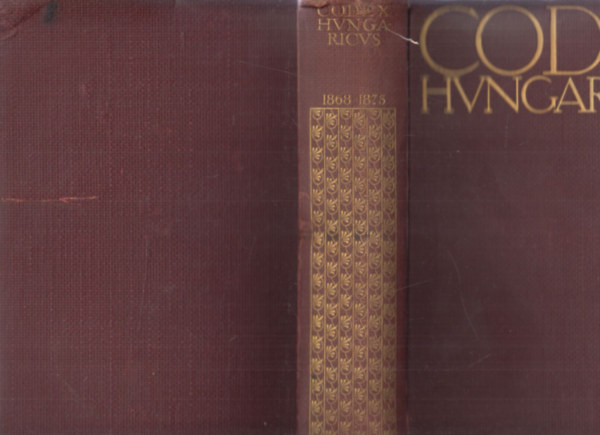 1868-1875. vi trvnycikkek - Magyar trvnyek - Codex hungaricus