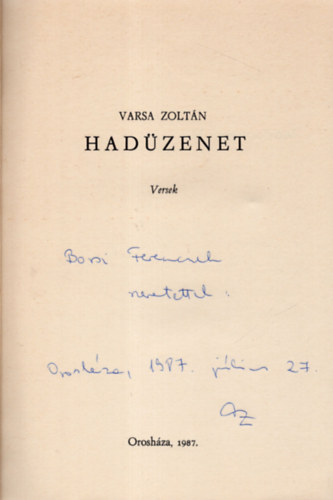 Hadzenet- versek- dediklt