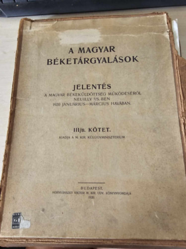 Magyar bketrgyalsok III/b. ktet (mellkletek)