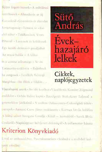 S�t� Andr�s - �vek - Hazaj�r� lelkek (Cikkek, napl�jegyzetek)