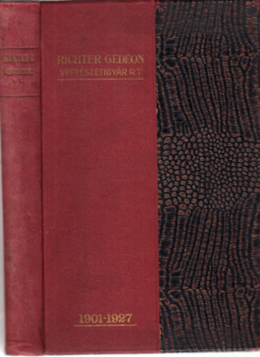 Richter Gedeon vegy�szeti gy�r R.T. 1901-1927