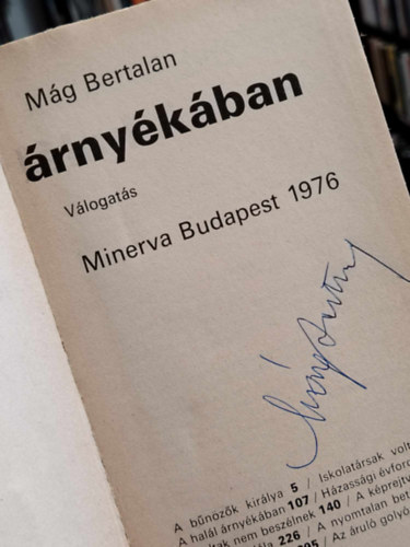 Mg Bertalan - A hall rnykban - dediklt