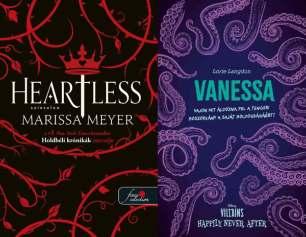 2 db KÜLÖNLEGES, ÉLDEKORÁLT KIADÁSÚ fantasy regény: Heartless - Szívtelen + Vanessa