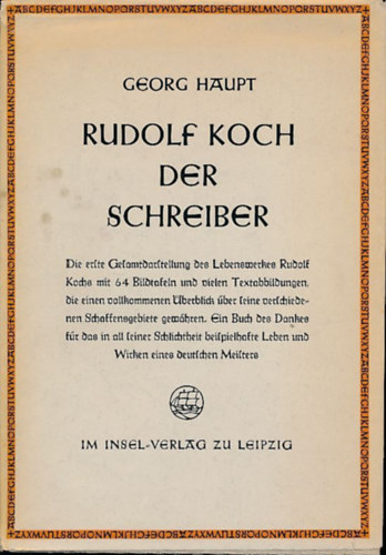 Rudolf Koch der Schreiber (Rudolf Koch, az rnok)
