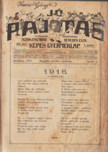 J pajts - kpes gyermeklap 1916