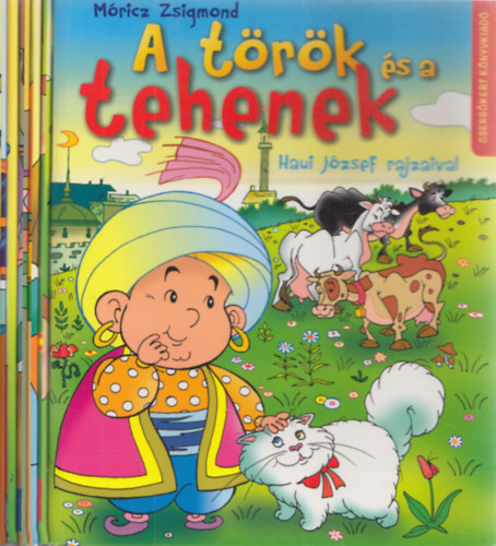 Szamosi Kitty , Rang�n� Lovas �gnes M�ricz Zsigmond (szerk.) - 3 db kem�nylapos leporell�: A t�r�k �s a tehenek + Jancsi �s Juliska + Az okos kecskegid�k (Haui J�zsef rajzaival)