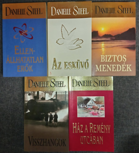 (5db) Danielle Steel knyvcsomag: Ellenllhatatlan erk / Az eskv / Biztos menedk / Visszhangok / Hz a remny utcban