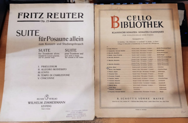 2 kotta: Fritz Reuter Op. 23 (Z:11520) + Cello Bibliothek (30425)
