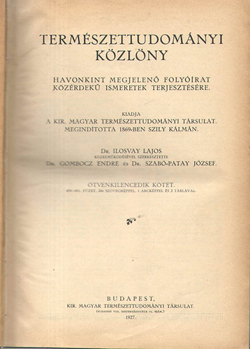 Termszettudomnyi kzlny 1927