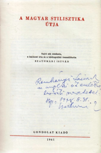 A magyar stilisztika �tja