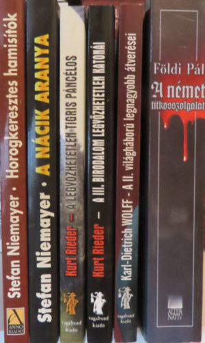 6 db trtnelmi knyv - II. vilghbor: A nmet titkosszolglat a msodik vilghborban; A II. vilghbor legnagyobb tversei; A III. birodalom legyzhetetlen katoni; A legyzhetetlen Tigris pnclos; A ncik aranya; Horog