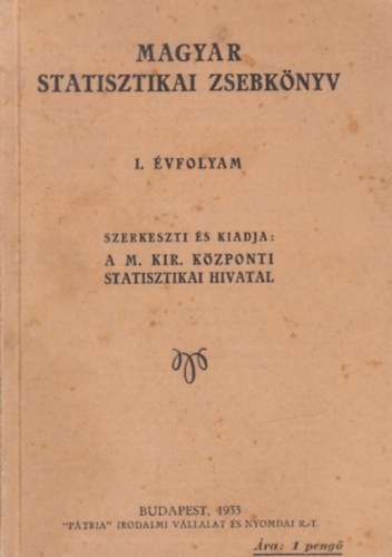 Magyar statisztikai zsebknyv I. vfolyam