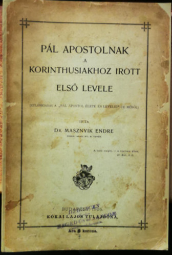 Pl apostolnak a korinthusiakhoz rt els levele