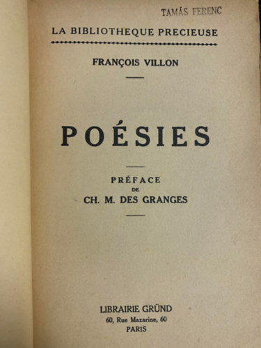 Francois Villon - Po�sies